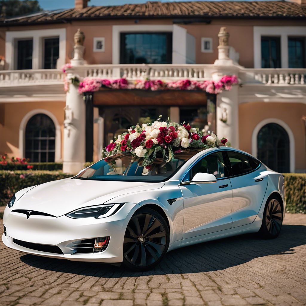  Décoration de voiture de mariage Tesla Model S