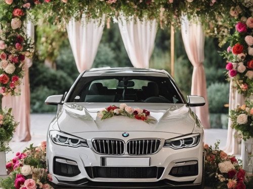 Décoration Voiture Mariage Fleurs Artificielles