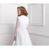 Boléro satin manches en tulle fille cérémonie communion