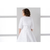 Manches mi-longues 3/4, col montant bolero Communion fille