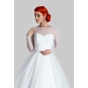 Boléro mariage manche longe en stretch tulle Fermeture dos en boutons