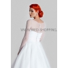 Boléro mariage manche longe en stretch tulle Fermeture dos en boutons