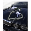 Cœur floral blanche décoration de voiture mariage
