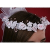 Blanc et rose couronne communion fille