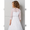 Boléro communion en organza et dentelle manches longues