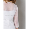 Boléro communion en organza et dentelle manches longues
