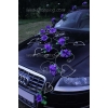 Decoration voiture de mariés roses violette