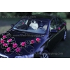 Décoration voiture mariage Bourgogne roses