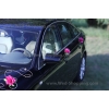 Décoration voiture mariage Bourgogne roses