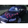 Décoration voiture mariage Bourgogne roses