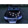 Décoration voiture mariage Salmon roses