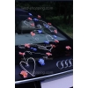 Décoration de voiture de Mariés Marguerites pêche et bleu