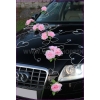 Decoration pour voiture de mariage rosé pâle roses
