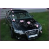 Decoration pour voiture de mariage rosé pâle roses