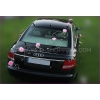 Decoration pour voiture de mariage rosé pâle roses
