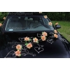 Decoration voiture de mariés roses SALMON et le coeur
