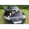 Decoration voiture de mariés roses SALMON et le coeur