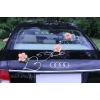 Decoration voiture de mariés roses SALMON et le coeur