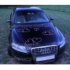 Coeurs roses pour voiture balai de mariage