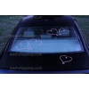 Coeurs roses pour voiture balai de mariage