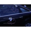 Coeurs roses orchidées blanches voiture mariage