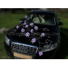 Roses violet clair cœur decoration voiture mariage