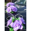 Roses violet clair cœur decoration voiture mariage