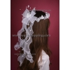 Couronne de communion ronde blanche ruban organza