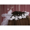 Couronne de communion ronde ruban organza