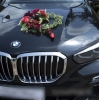 Cœur floral Bordeaux pour décoration de voiture mariage
