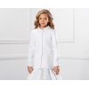 Manteau pour fille Communion feutrine blanc ivoire