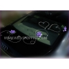 Decoration voiture de mariage violet clair roses