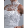 Col haut Bolero Dentelle veste de mariage sans manches broderie de dentelle boutons fixation