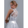 Col haut Bolero Dentelle veste de mariage sans manches broderie de dentelle boutons fixation