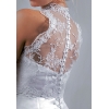 Col haut Bolero Dentelle veste de mariage sans manches broderie de dentelle boutons fixation