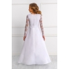 Robe de communion fille avec manches longues en dentelle
