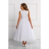 Robe de communion Satin avec manches courtes