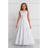 Robe commuion 11 ans avec perles - satin