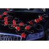 Décoration voiture balai mariage roses rouges