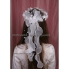 Couronne ronde blanche ruban organza pour fille