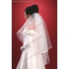 Voile de mariée, deux couches, longueur ceinture