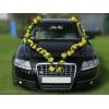 Decoration voiture Mariage guirlande de roses jaunes