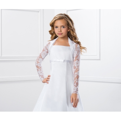 Boléro dentelle fille cérémonie enfant manches longues