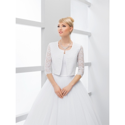 Bolero veste de mariée en satin et dentelle