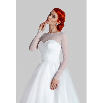 Stretch tulle boléro de mariee manche longe tulle bolero mariage