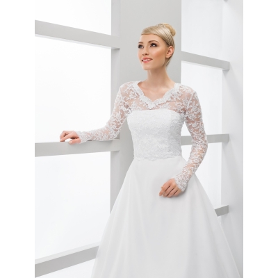 épaule dégagée boléro de mariage en dentelle