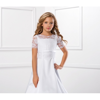 Boléro dentelle fille cérémonie enfant manches courtes