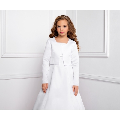 Veste en satin fille Première Communion manches longues