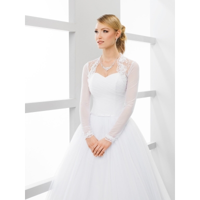 Boléro mariage en tull et dentelle longues