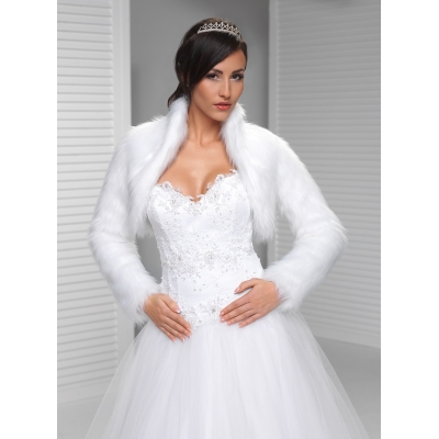Boléro de mariée en fausse fourrure